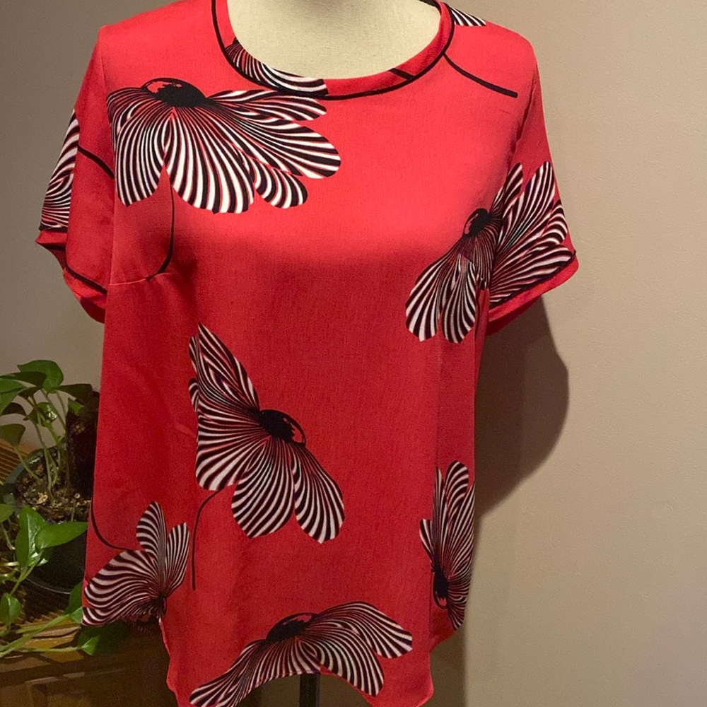Hot Pink Floral Women's Top